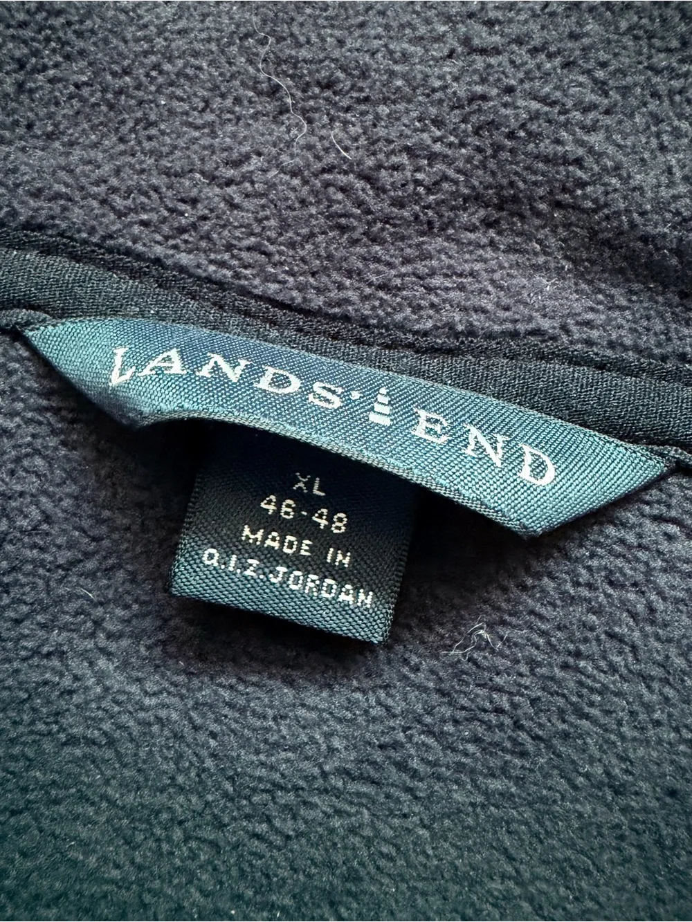 Lands’ End - Medium Weight Navy Blue Full-Zip Fleece Jacket Mens Size XL